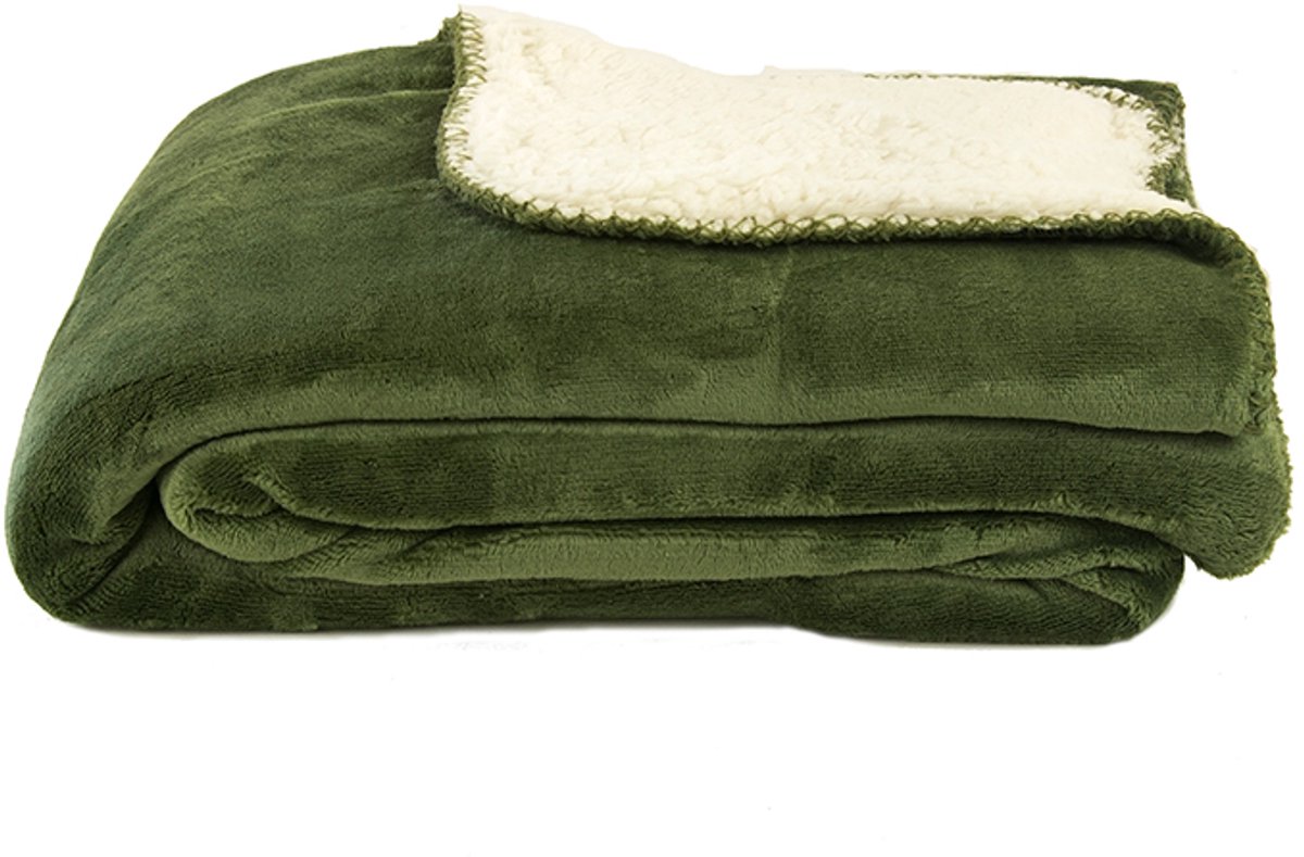 Zest Fleeceplaid 125X150cm Vacht Flanel Donkergroen