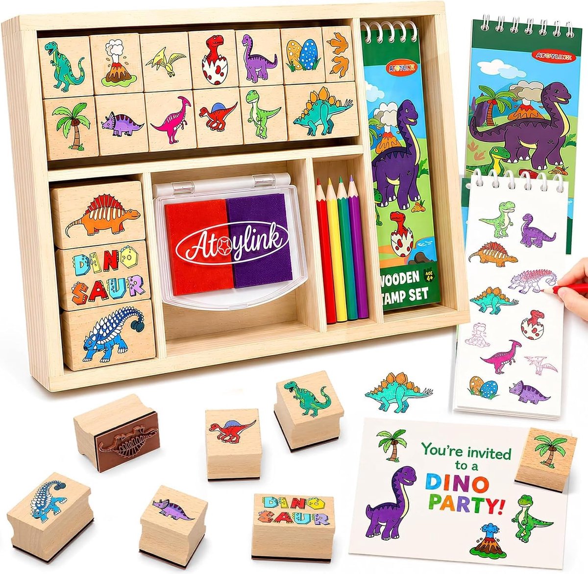 Atoylink Dinosaurusstempel voor kinderen - ShopVlot