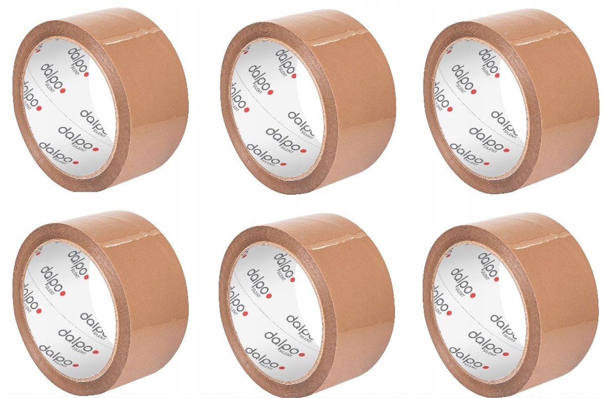 Stille Bruine Verpakkingstape 48mm x 60yd (6 stuks) - Acryl