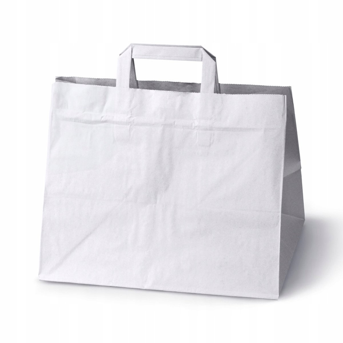 Witte papieren draagtas 32x22x24.5 cm, 5 stuks, catering