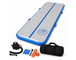 AJ-Sports AirTrack Pro 400x100x10 CM - Speelmat - Turnmat - Gymmat - Turnen - Sporten & Spelen - Buiten & Binnen - Waterproof - INCLUSIEF Elektrische pomp