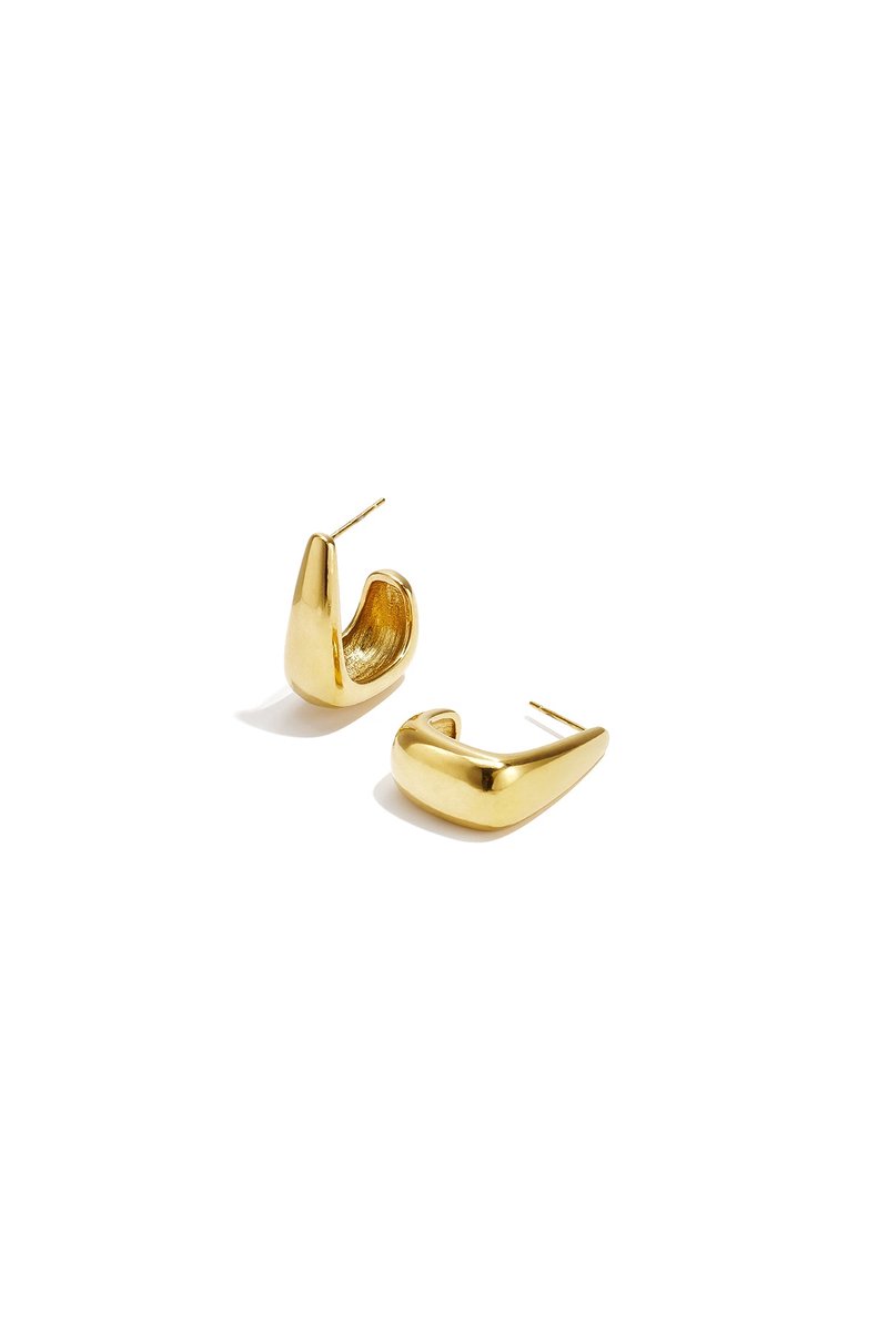 Mila - Oorringen met Onregelmatige Vorm - Stainless Steel - - Goud