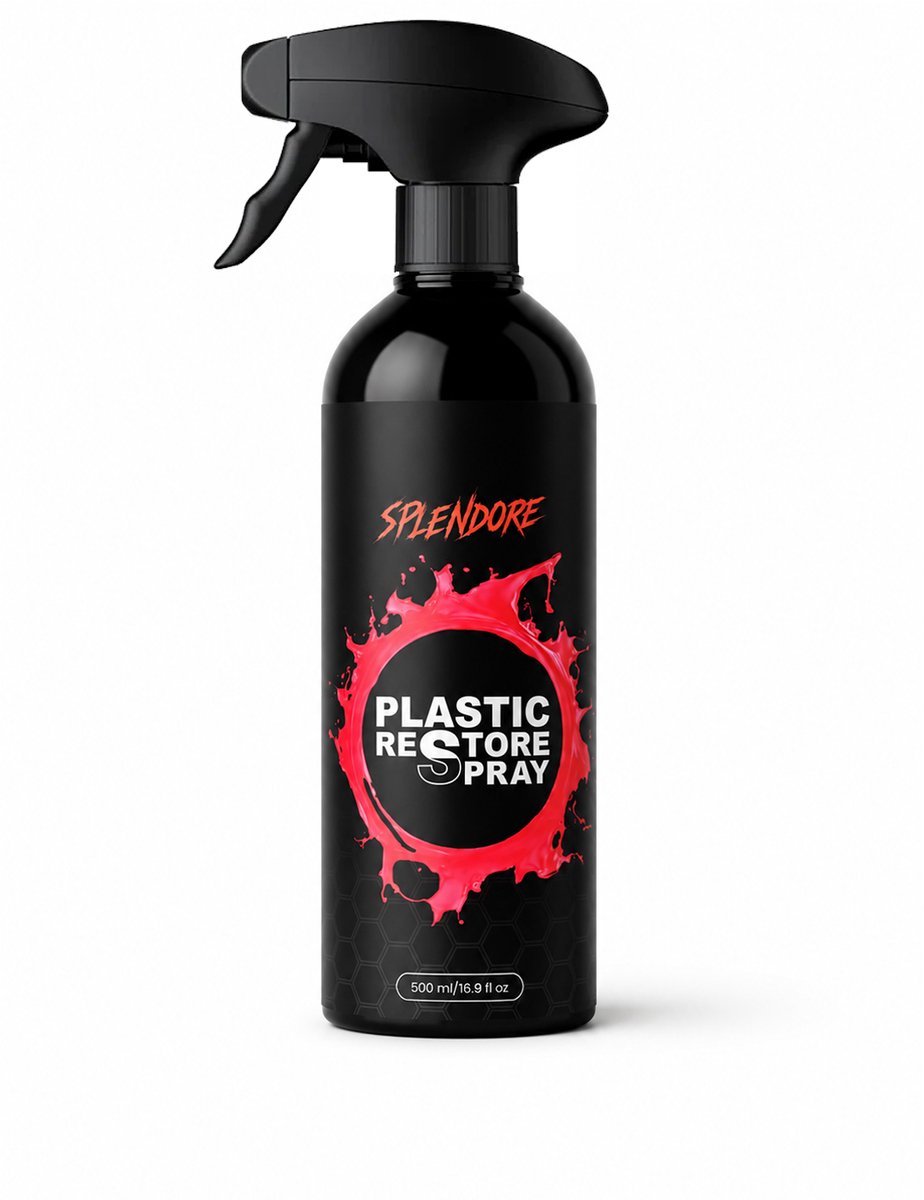 Splendore Plastic Restore Spray - Kunststofverzorging - UV-Bescherming - Herstelt Grijze Kunststof - 500ml