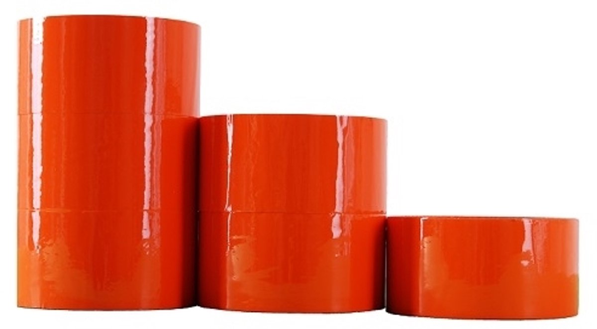 Oranje Pakband Acryl 48mm x 45m - 6 Rollen