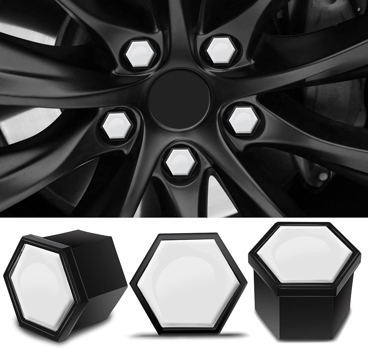 Wielbouten set 16+4 - universele 17mm - polyamide - beschermende doppen voor auto - ShopVlot