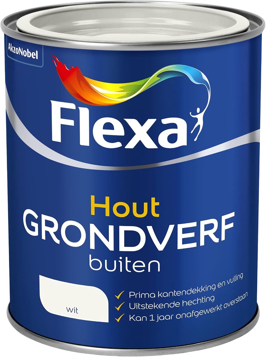 Grondverf 0.75 Liter - Mat - Wit - Uitstekende hechting - Ideaal voor een duurzame afwerking - ShopVlot