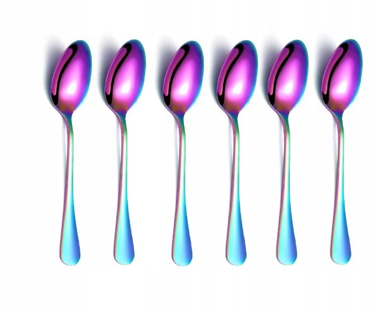 Set van 6 Iridescent Lepeltjes - Luxe en Stijlvol