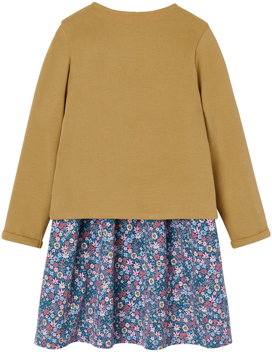 Vertbaudet Set - 2 delig - jurk - cardigan - bloemen - katoen