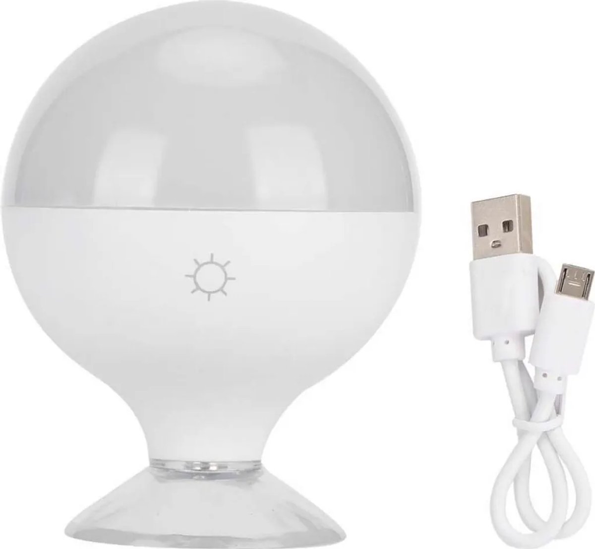 LED-make-uplamp, instelbare lichtkleur, oplaadbaar, Geschikt voor zuignap, wit.