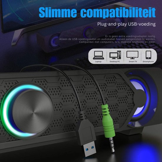 ZRNS® Soundbar met ingebouwde Subwoofer - TV Speaker - Surround Sound van zrns — afbeelding 2