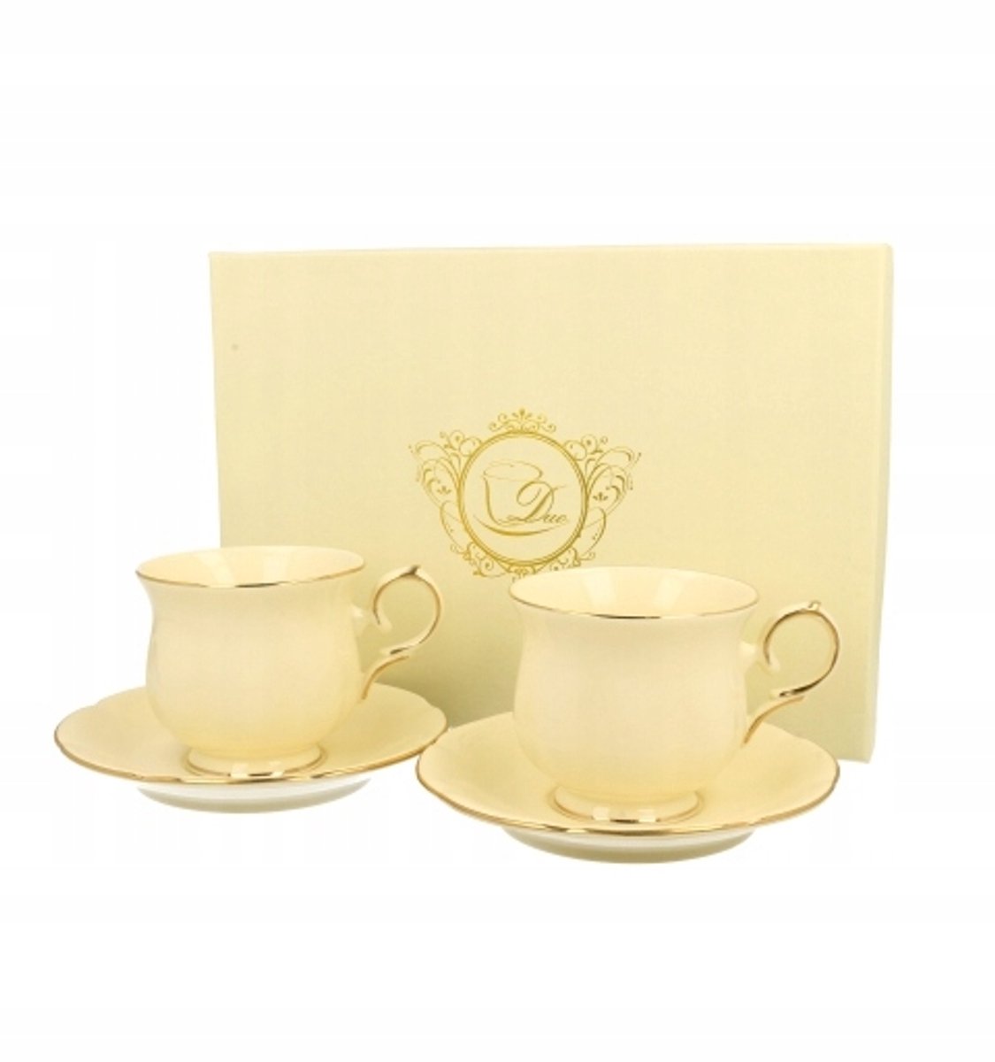 ECRU CLARK Porseleinen Kopjes met Schotels (2 stuks)