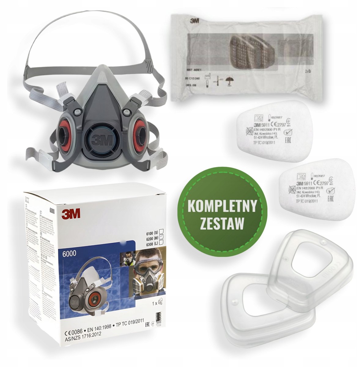 3M 6200 Ademhalingsmasker Set met ABE1 & P1R Filters