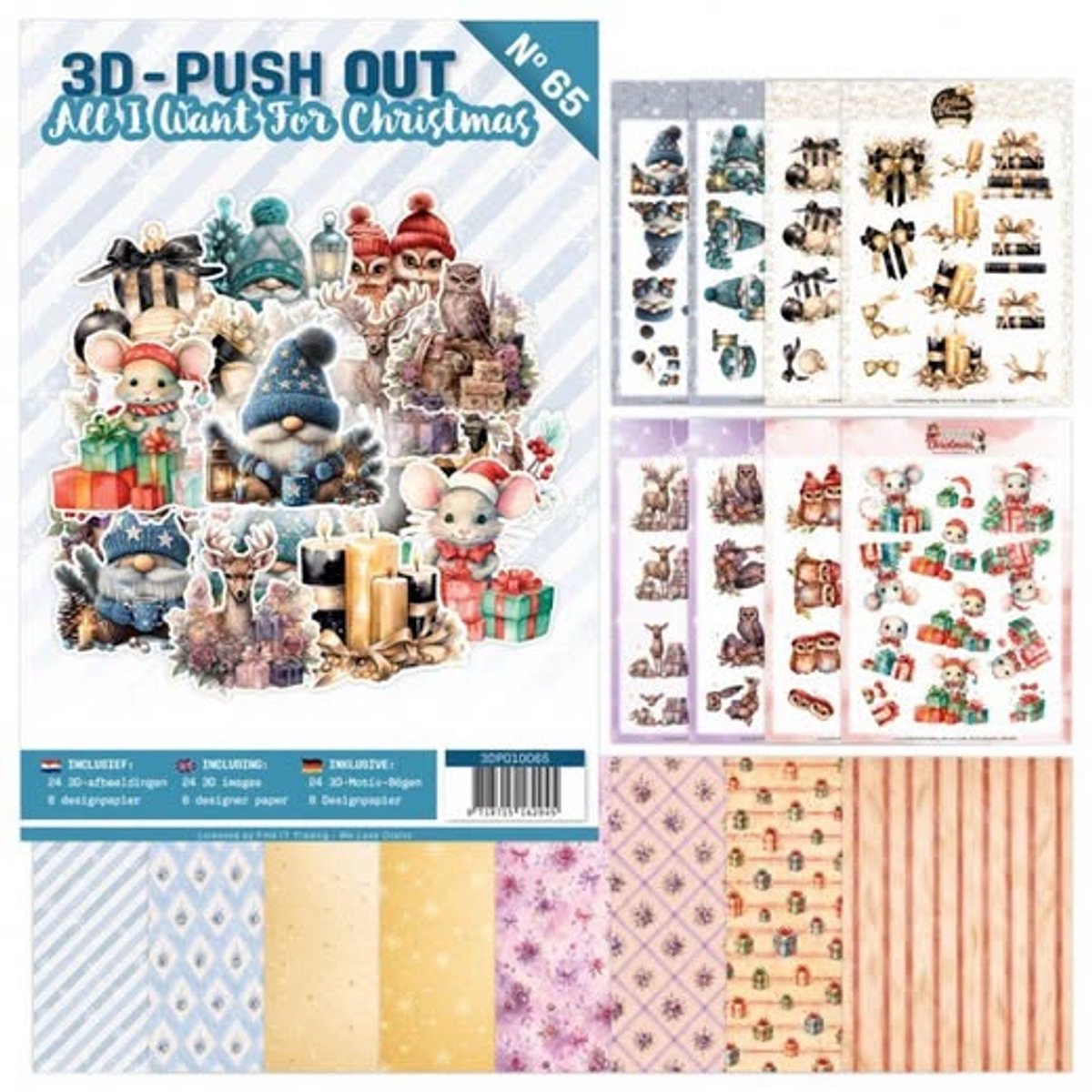 3D Push-Out Book 65 - All I Want For Christmas - Boek met 24 3D-afbeeldingen die gemakkelijk uit te drukken zijn - Gratis verzonden -3DPO10065