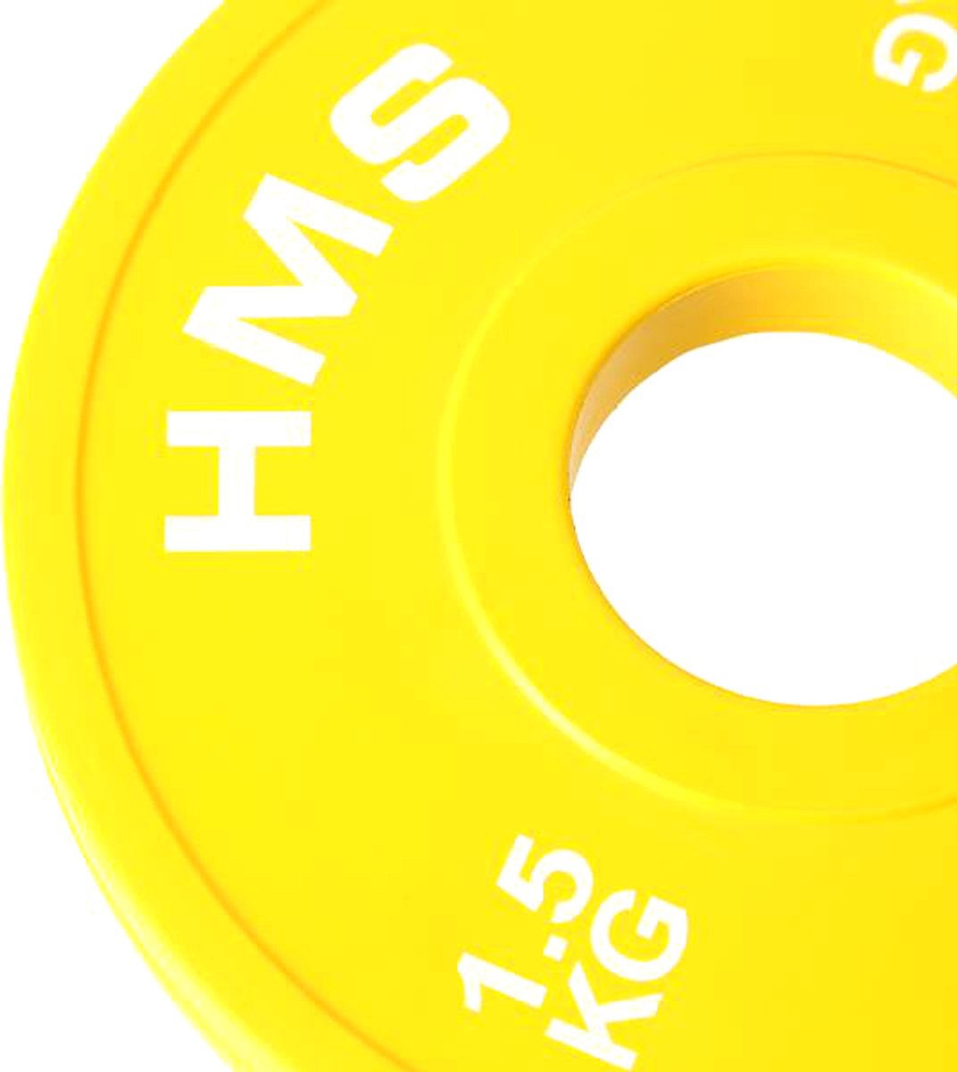 HMS Olympische Halteringschijven 2x1,5kg Geel Rubber Gecoat 51mm