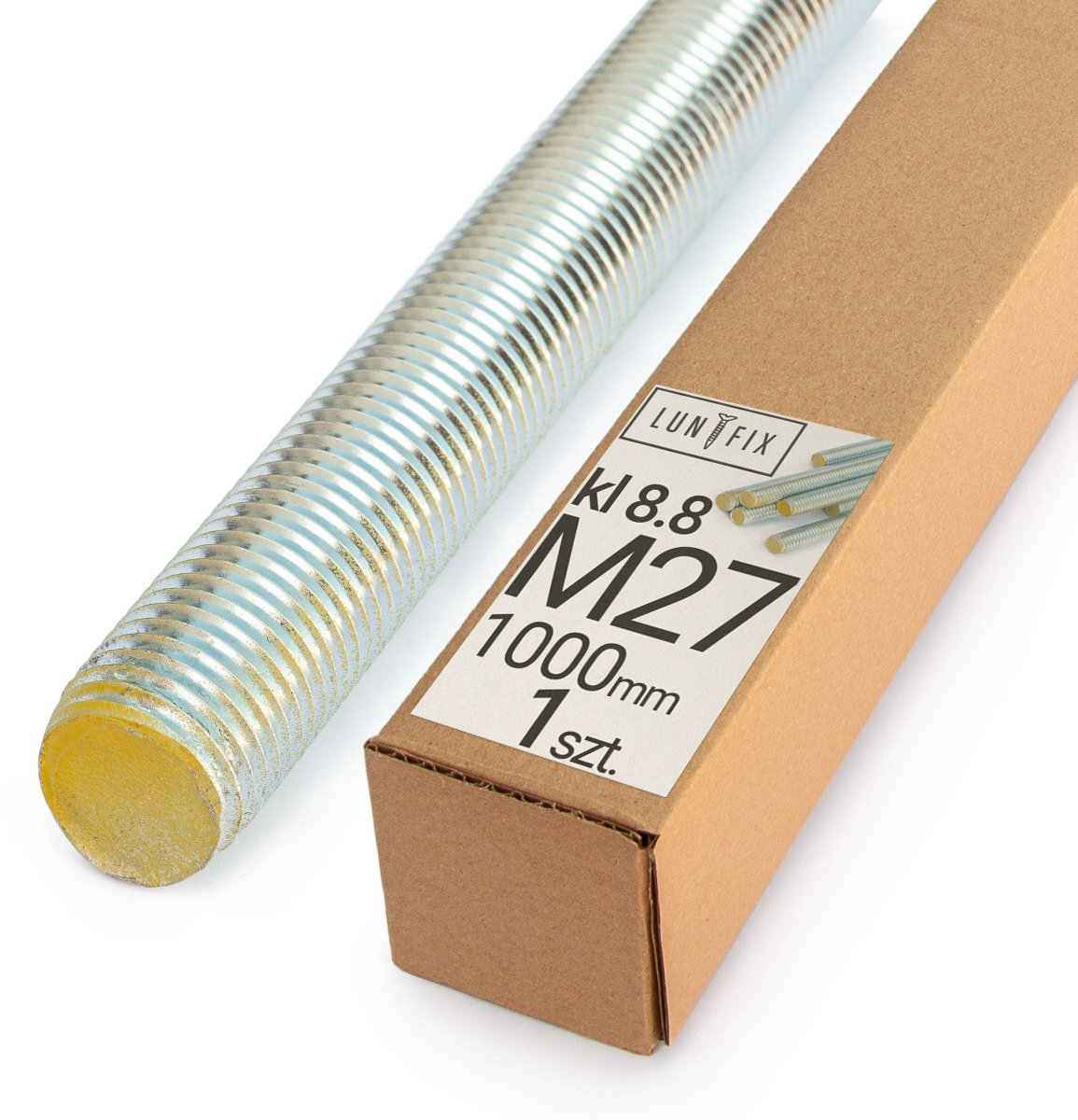 LUN FIX - Draadstang M27 gegalvaniseerd 100cm 1m - staal 8.8 - 1 stuk