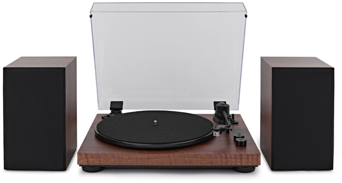 AVCOM Bluetooth Draaitafelsysteem met -naald, walnoot Audio-Technica