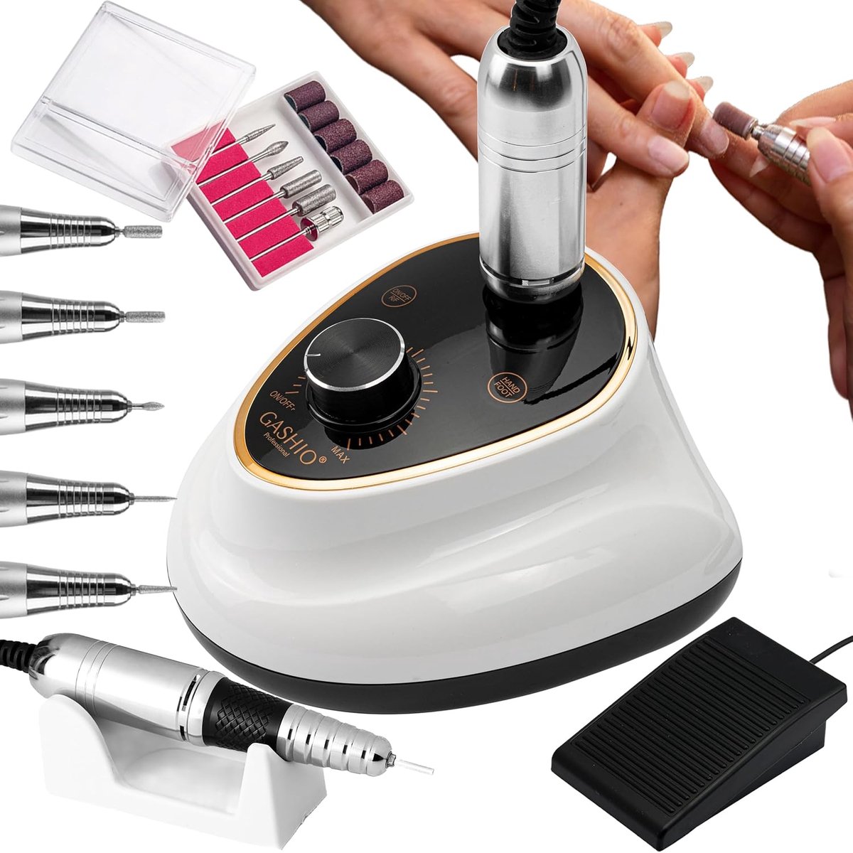 Nail Cutter 65W - Elektrische Nagelvijl - Met Voetpedaal - Voor Effectieve Manicure en Pedicure - Luxento
