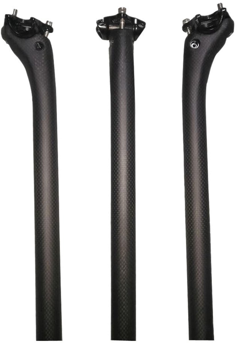 SnelShoppen - Fiets zadelpen carbon voor racefiets en mountainbike 27,2 30,8 31,6 mm 350/400 mm 3K mat/glanzend offset 25 mm