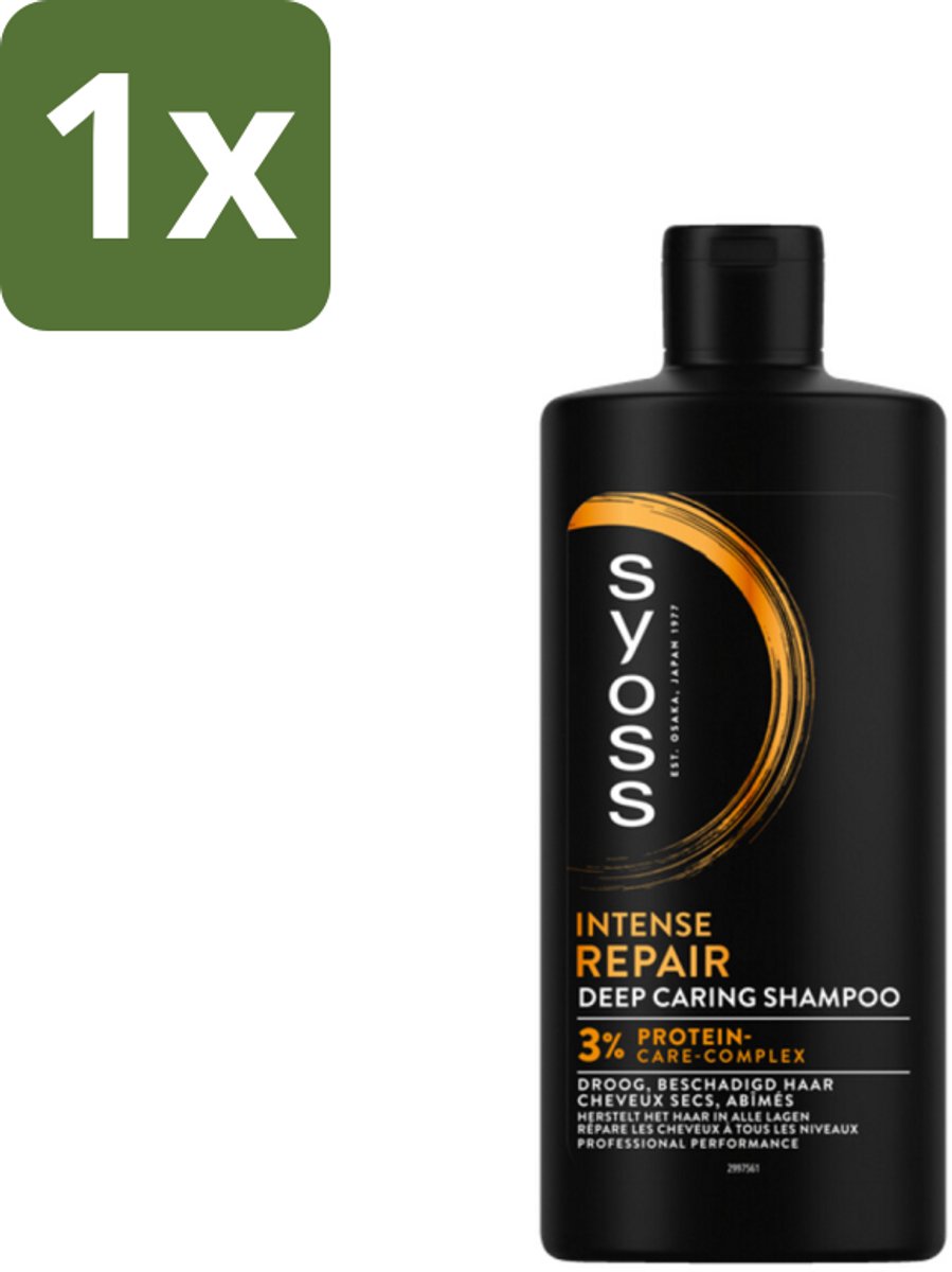 1 x SYOSS - Repair 440 ml - Shampoo - Herstellende Formule - 440ml - Herstel Haar - Beschadigd Haar - Droog Haar - Haarbreuk - Haarverzorging