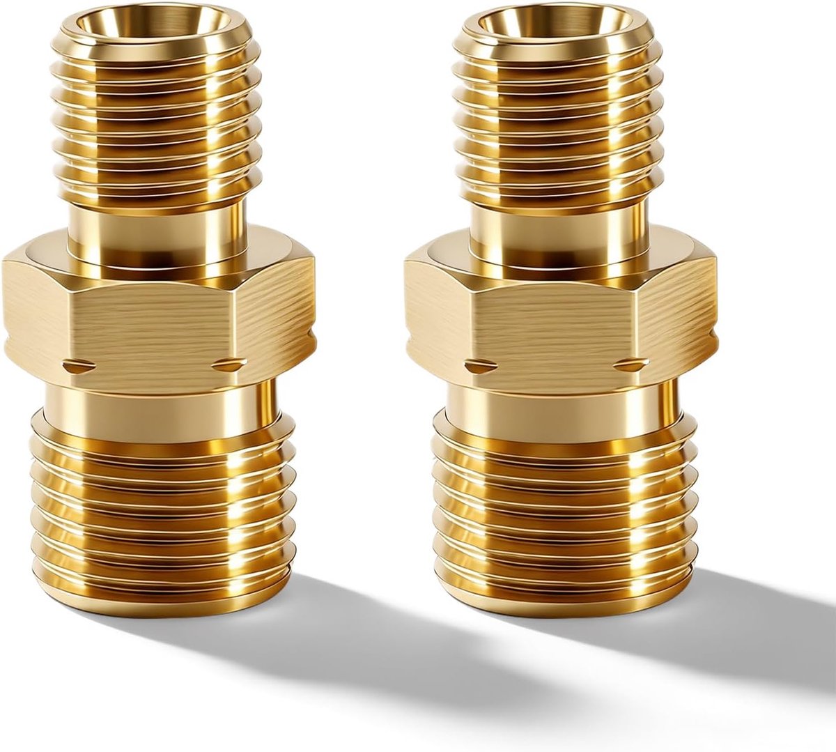 Gasslang koppeling 1/4 inch x 3/8 inch - Messing - Hoge kwaliteit - Geschikt voor gas en water - ShopVlot