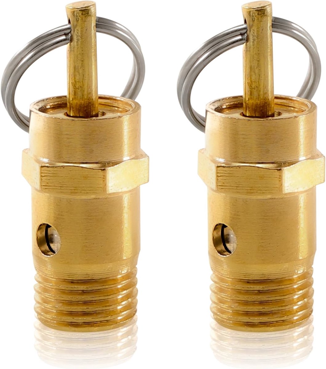 Veiligheidsventiel 3/8 inch - Messing - Drukontlastingsventiel - Betrouwbare bescherming voor luchtcompressor - ShopVlot