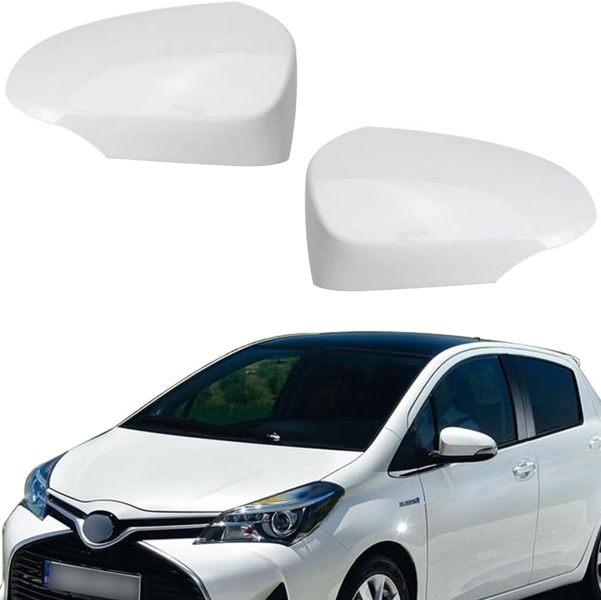 Achteruitkijkspiegels 1 paar - Wit - Bescherming en stijl voor Yaris 2012-2020 - ShopVlot