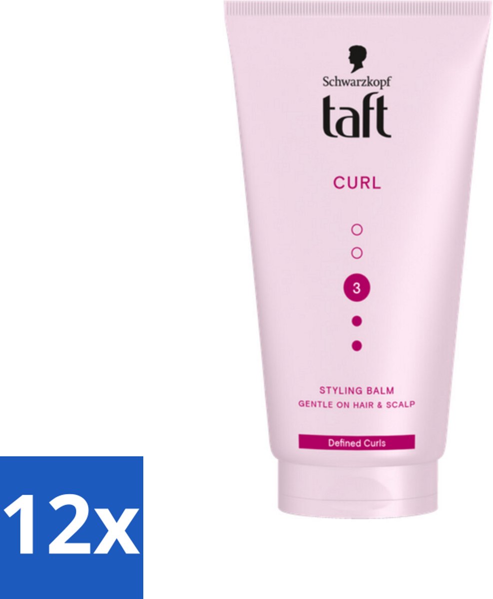 Taft - Styling Balm Curl - Hold 3 - Gedefinieerde krullen - 150 ml - Voordeelverpakking - 12 stuks