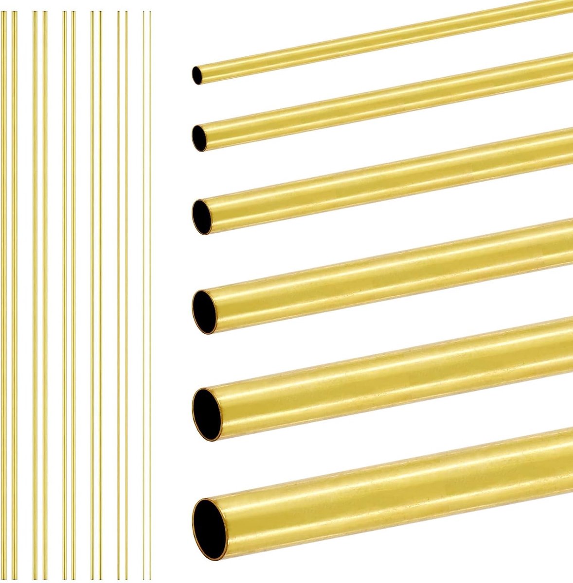 Messing buis 12Pcs 1MM 1.5MM 2.5MM 3MM 3.5MM - ronde buizen - hoge sterkte - ideaal voor hobbyprojecten - ShopVlot
