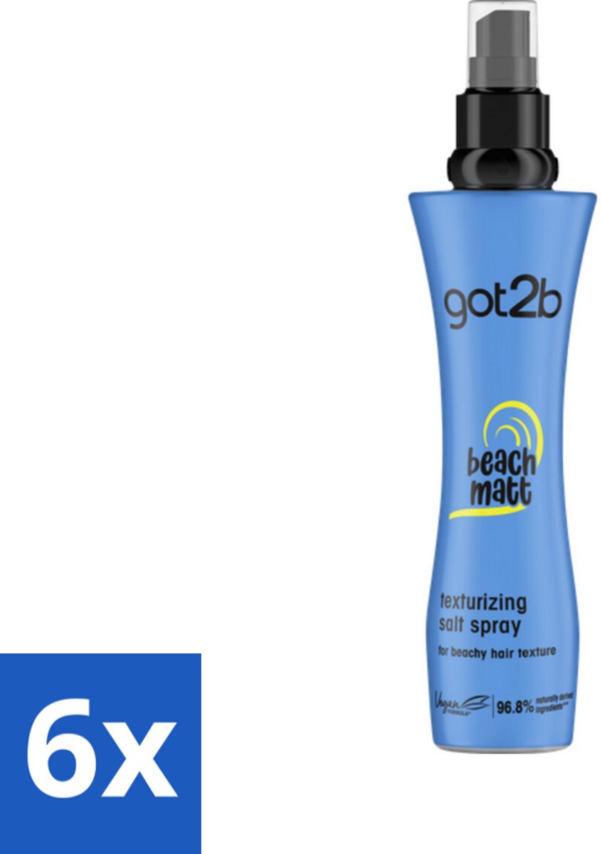6 x Got2B - Salt Spray - Beach Babe - 200 ml - Strandlook - Zout Spray - Textuur - Volume - Natuurlijke Look