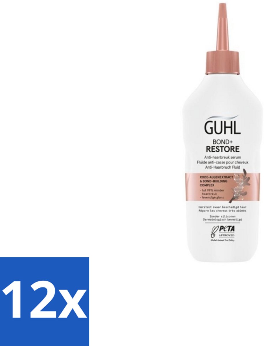 12 x Guhl - Serum - Bond+ Restore Anti-Haarbreuk - 150 ml - Haar Serum - Anti-haarbreuk Serum - Haar Herstel Serum - Haarversterkend Serum - Haarverzorging