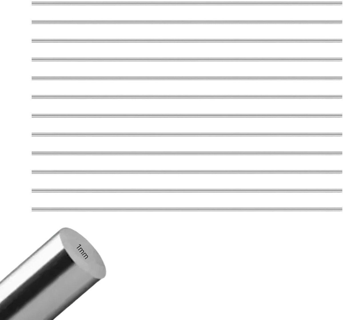 Stalen staven 3 mm x 300 mm - 304 roestvrij staal - hoge sterkte - ideaal voor DIY-projecten - ShopVlot