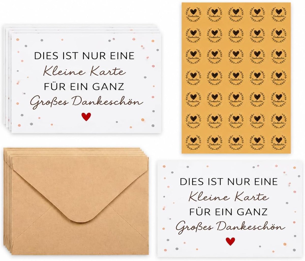 Bedankkaarten 20-delige set - 16x11 cm - kleurrijke ontwerpen - perfect voor elke gelegenheid - ShopVlot