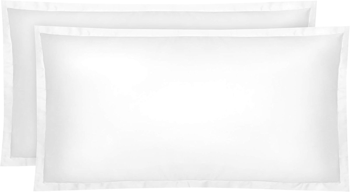 Kussenhoes set 40 x 80 cm - 100% Egyptisch katoen - Witte kleur - Luxe slaapervaring - ShopVlot