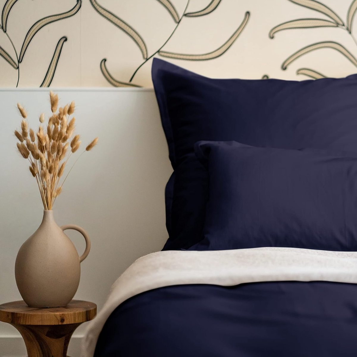 Beddenset 135 x 200 cm - 100% Egyptisch Katoen - Donkerblauw - Luxe slaapcomfort - ShopVlot