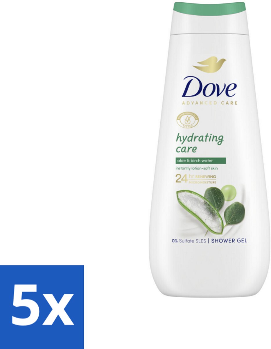 Dove Douchecrème - Hydrating Care - Aloe Vera - 400 ml - Bulkverpakking - 5 stuks