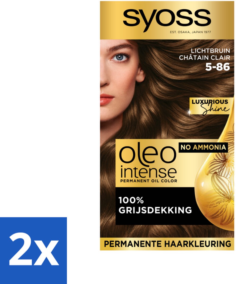 Syoss Oleo Intense - Haarverf - 5-86 - Licht Bruin - 115ml x 2