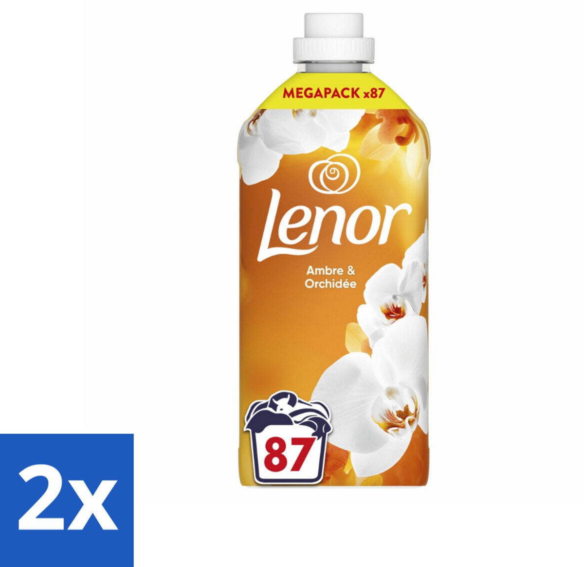 2 x Lenor - Wasverzachter - Amber & Orchidee - Fris & Zacht - 87 Wasbeurten - Wasverzachter - Lenor - Amber & Orchidee - Geur - Frisheid