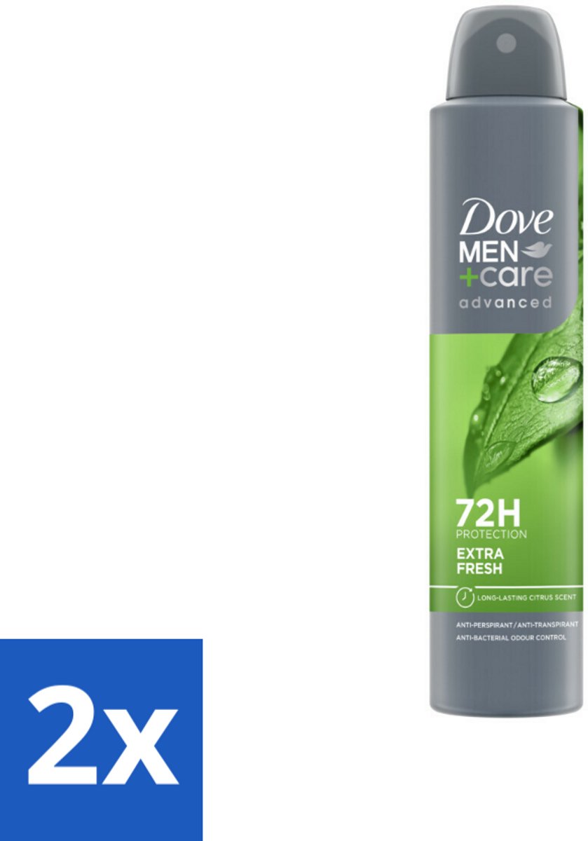 2 x Dove Men+Care Deodorant Spray - Extra Fresh - 200 ml - Deodorant - Antitranspirant - Dove Men+Care - Extra Fresh - Mannelijke Geur