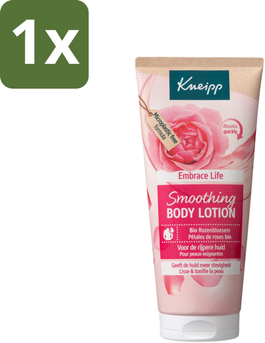 1 x Kneipp - Body lotion - Embrace Life - Anti‑Aging verzorging - 200 ml - Anti-aging Body Lotion - Rijpe Huid Verzorging - Huidhydratatie - Huidelasticiteit - Bloemige Geur