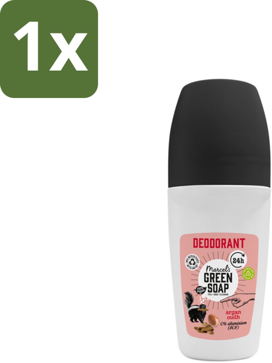1 x Marcel's Green Soap - Deodorant Roller - Argan & Oudh - Langdurige frisheid - 50 ml - Deodorant Roller - Argan & Oudh - Langdurige Frisheid - Natuurlijke Deodorant - Vegan Deodorant
