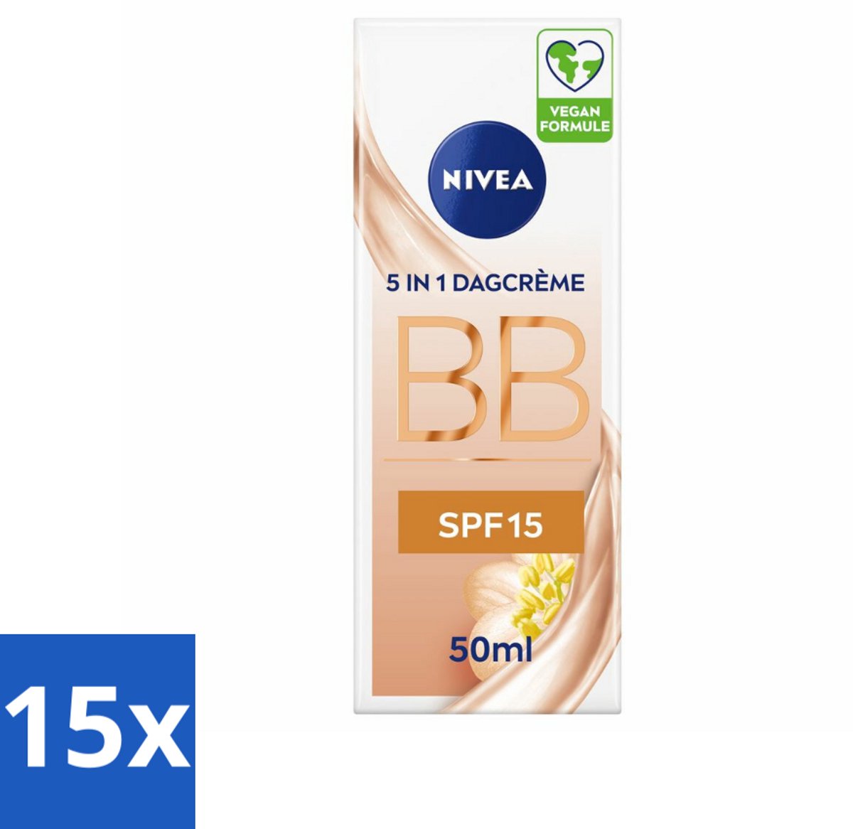 NIVEA - Essentials BB Crème Medium - BB Crème - SPF 15 - Hydrateert & Camoufleert - 50 ml - Bulkverpakking - 15 stuks