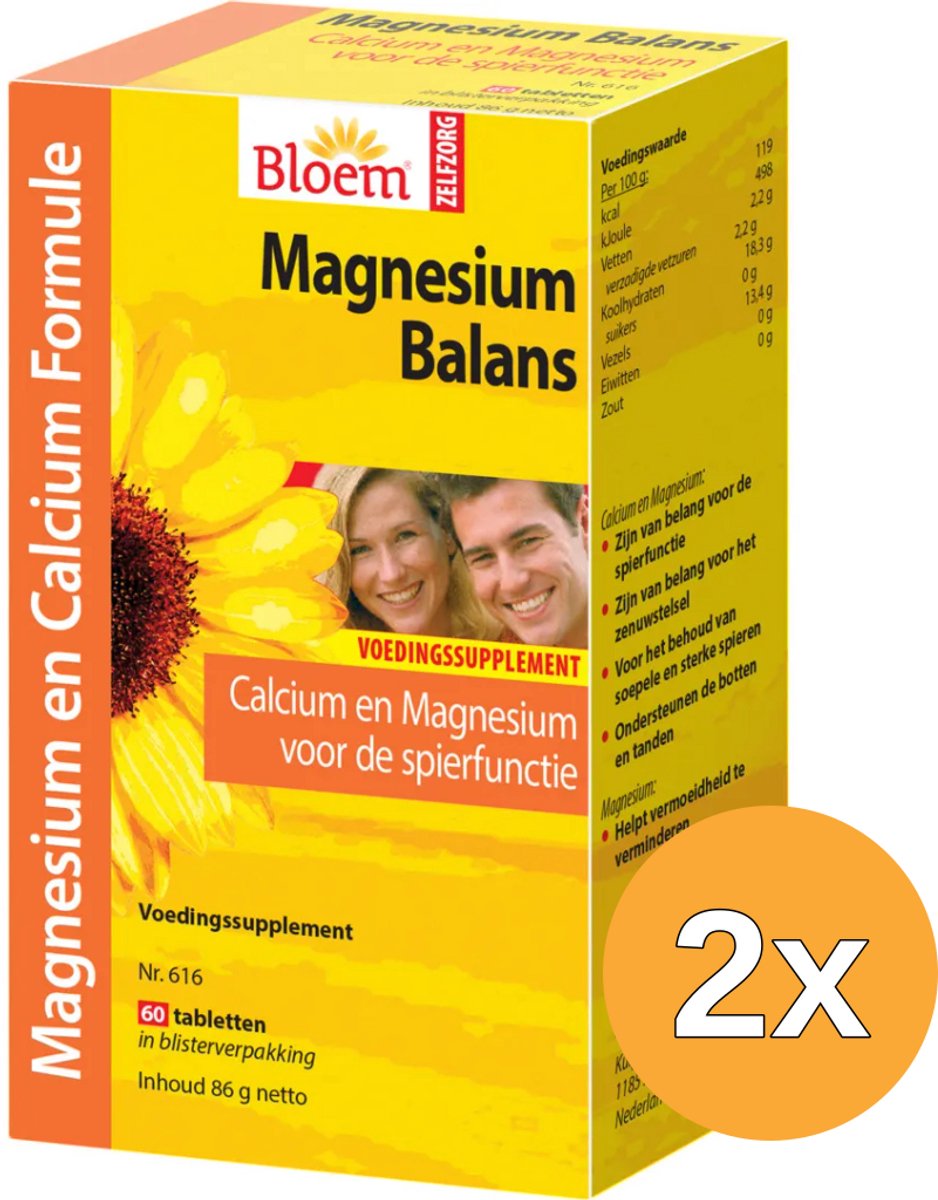 2x Bloem Magnesium Balans (60 tabletten)