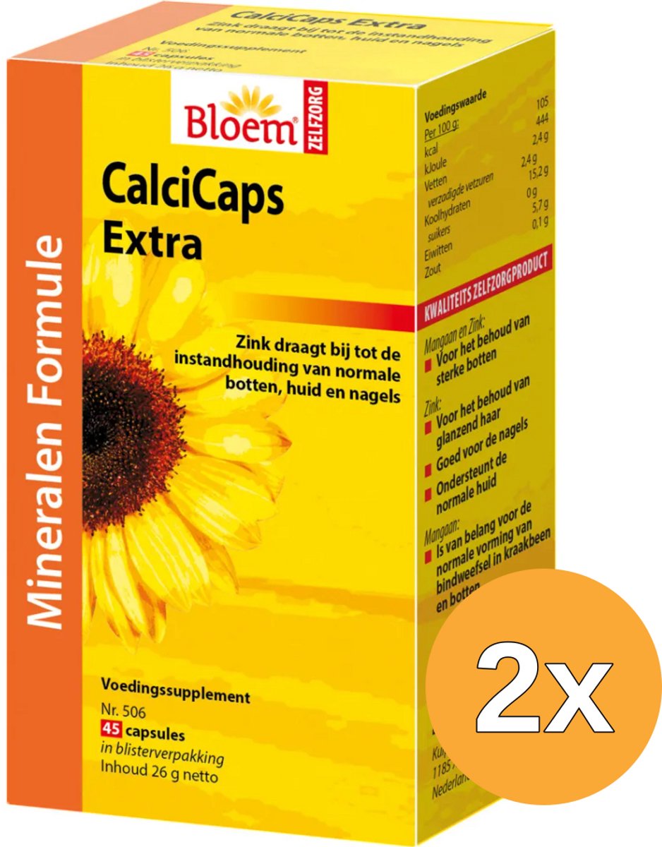 2x Bloem Calcicaps Forte Huid/Bot/Nagels (45 capsules)