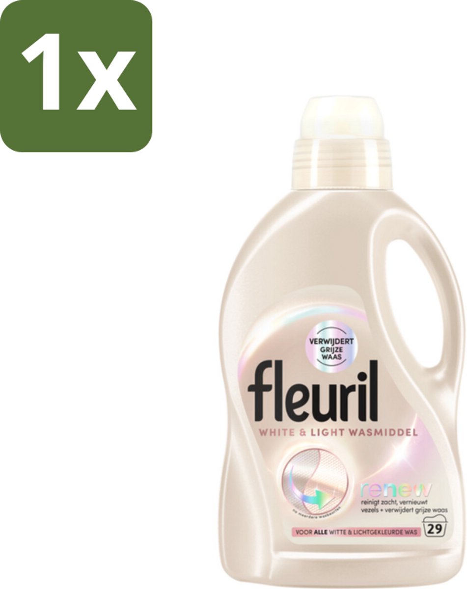 1 x Fleuril - Wasmiddel - White & Light Wasmiddel - Witte & Lichte Was - 29 wasbeurten - Wit Wasmiddel - Lichte Was - Fleuril - Wasmiddel - Helderheid