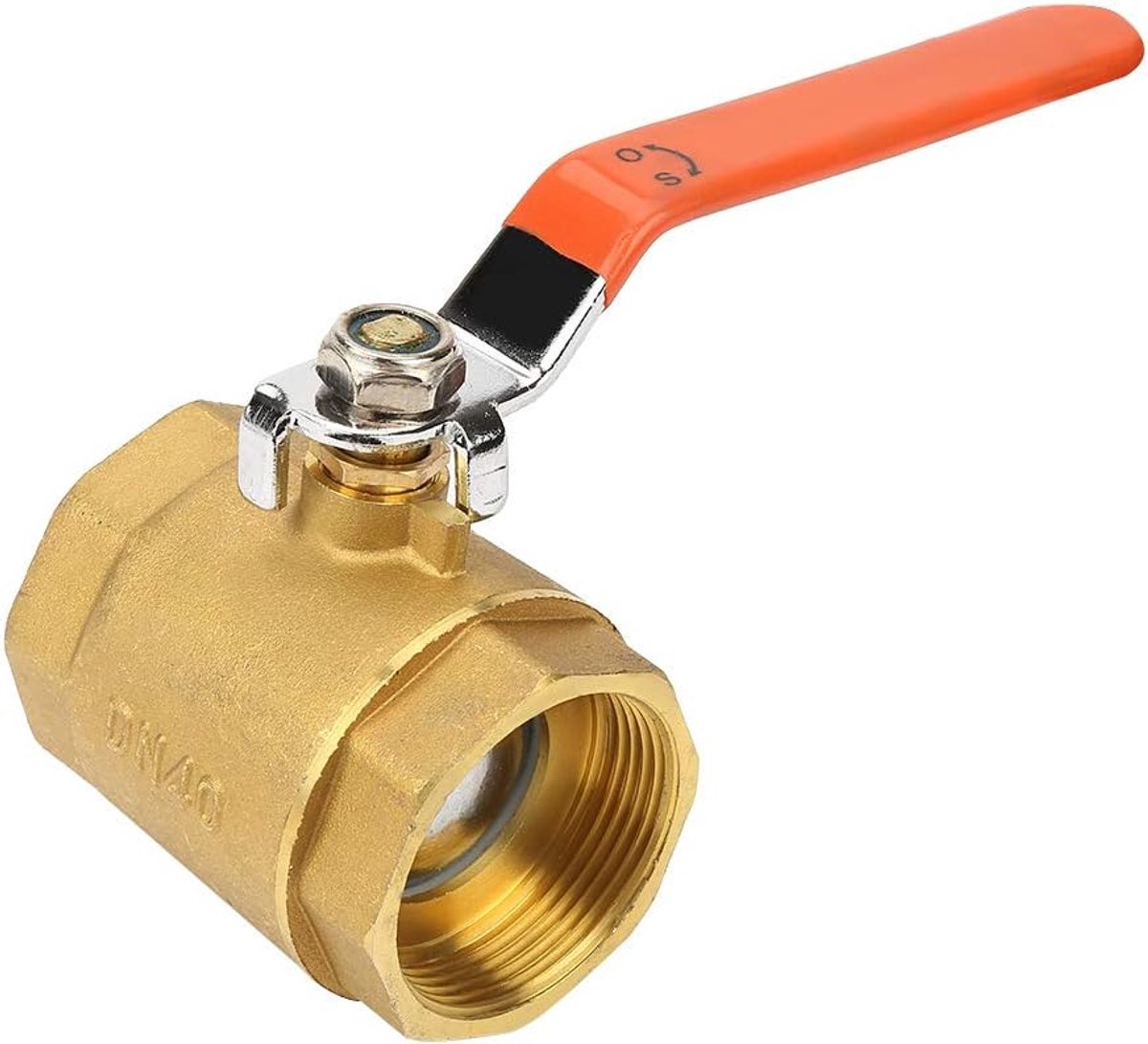 SnelShoppen - Messing Kogelklep DN40 1 1/2 inch, Vergrendelbare Vrouwelijke Draad Kogelkranen 1.6MPa Water Lucht Kranten