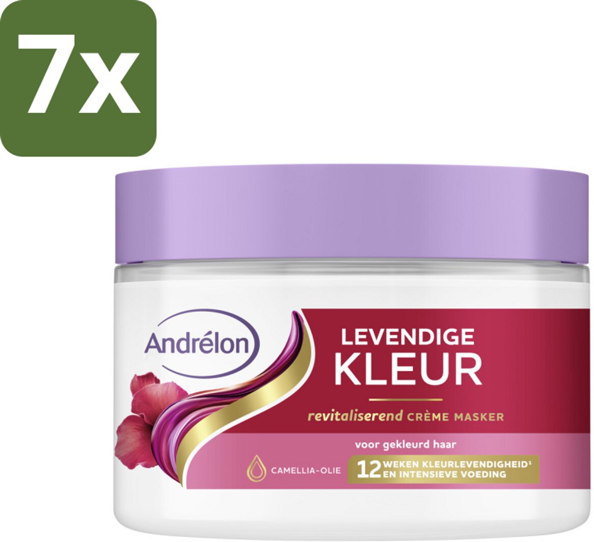Andrélon – Crème Haarmasker – Levendige Kleur – 300 ml - Bulkverpakking - 7 stuks