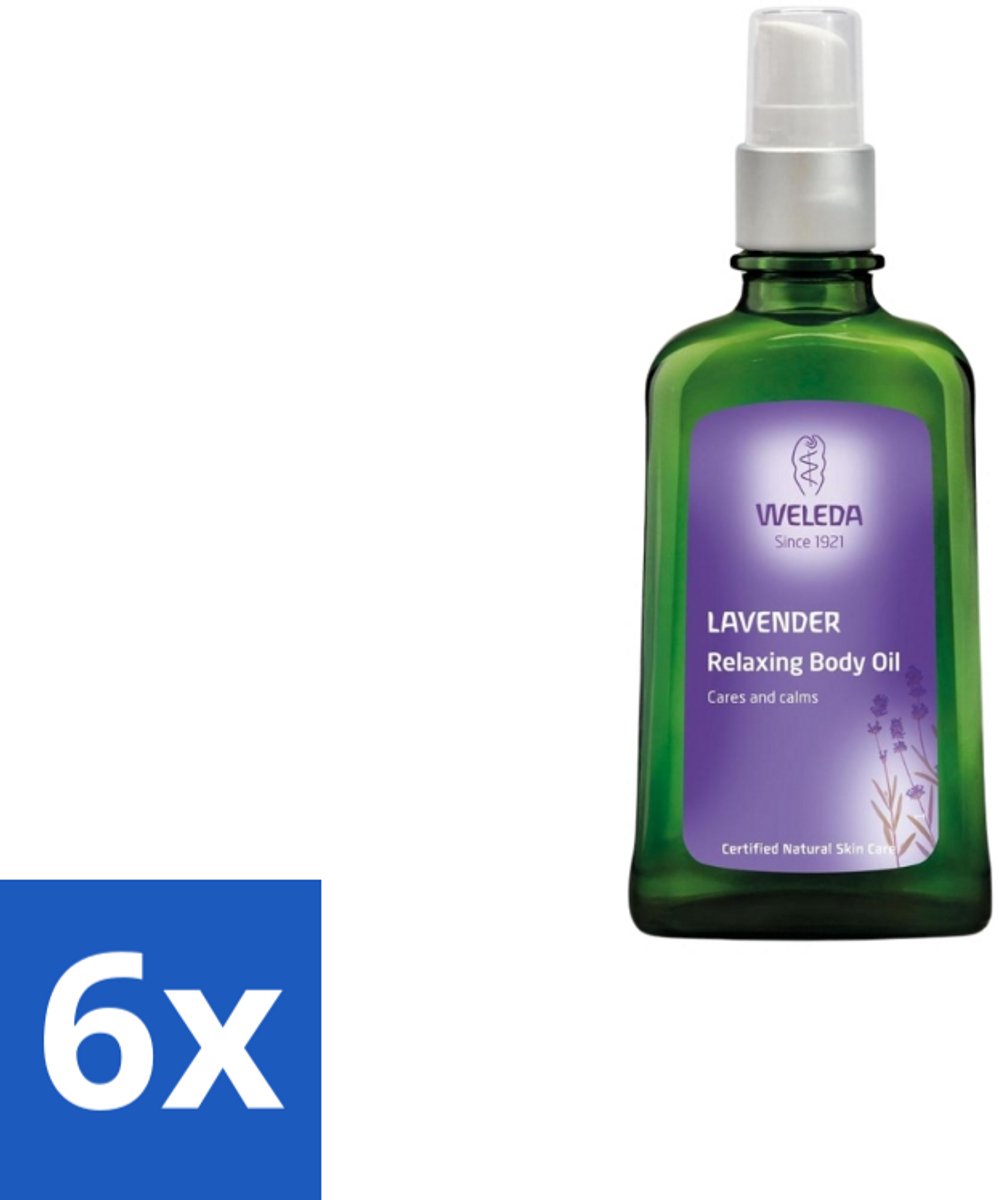 6 x WELEDA - Bodyolie Ontspannend - Lavendel - 100 ml - Lavendel Olie - Bodyolie - Ontspannende Bodyolie - Natuurlijke Bodyolie - Huidverzorging