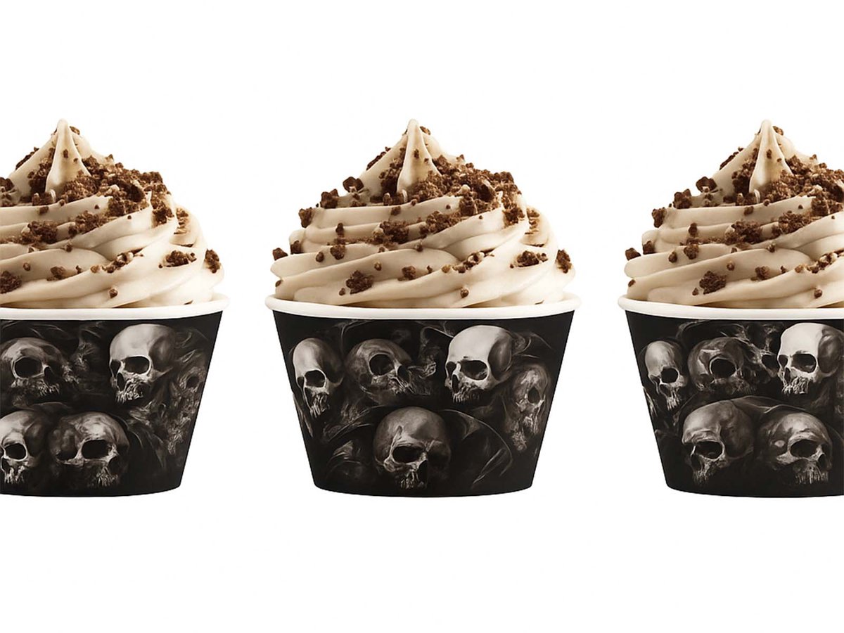 Halloween Muffin Vormpjes - 6 stuks - Spookachtige Schedels