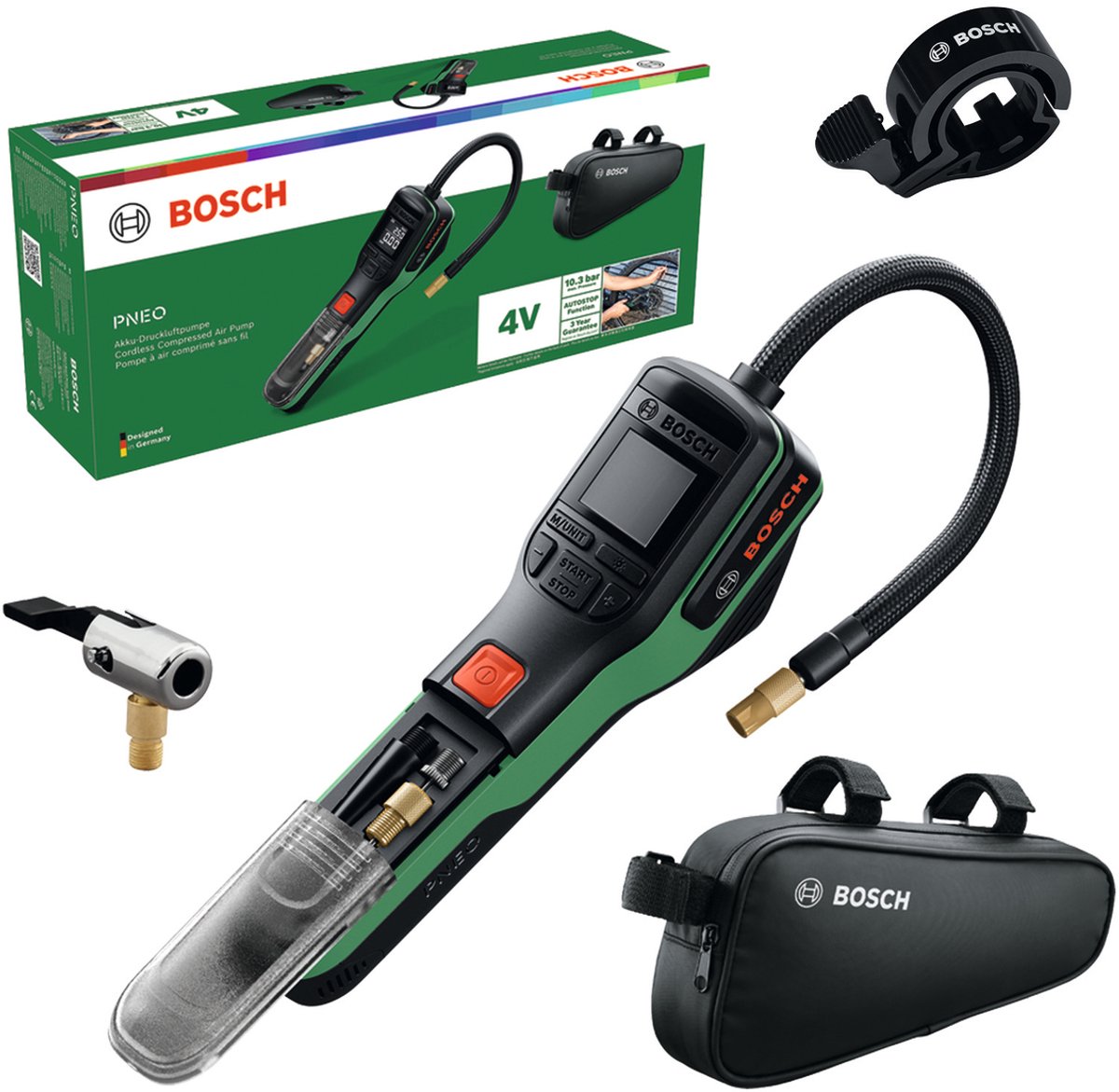 Bosch – PNEO (EasyPump) – Draadloze luchtpomp – Presta – 10,3 bar - met fietstas