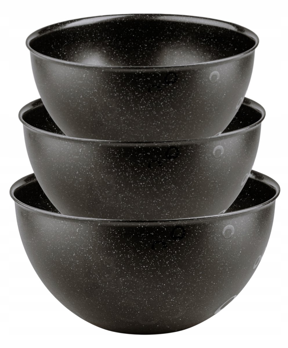 Praktische Keukenmessen Set 3 stuks (1,5L, 3L, 6L) Zwart